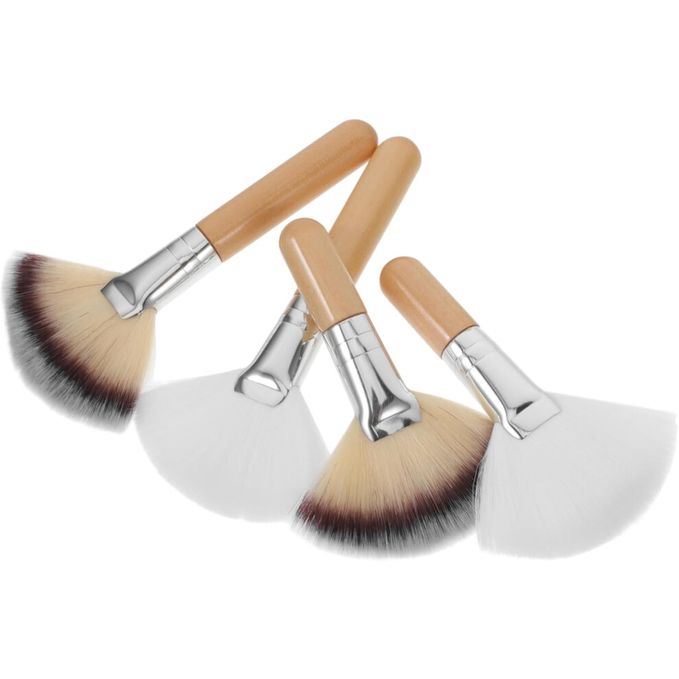 Hkhbjs 20Pcs Fan Makeup Brush Long Handle Facial Makeup Applicator For Powder Foundation Blush Concealer