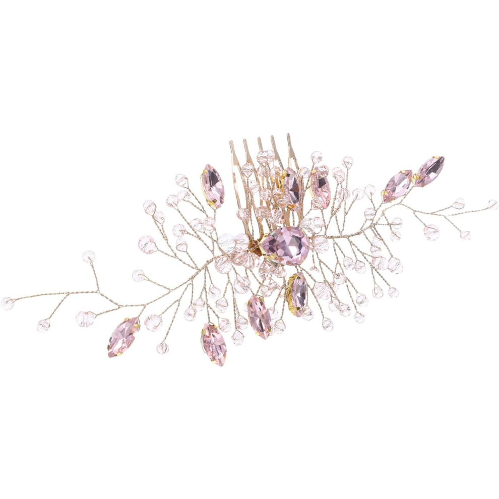 Hkhbjs Hair Comb Headdress For Wedding Rhinestone Side Clip Crystal Bridesmaid Hair Sparkly Bridal Headpiece For Women