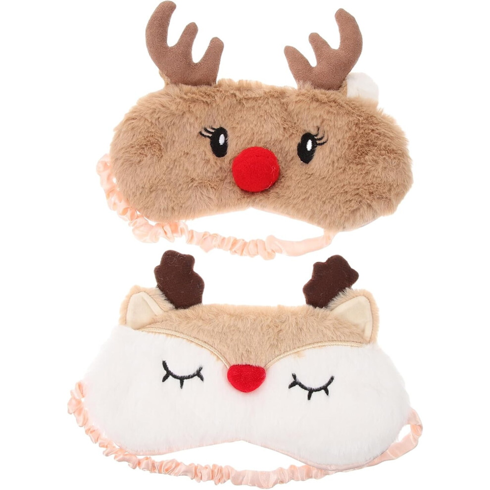 Hkhbjs 2Pcs Plush Cartoon Sleep Mask Eye Patch Blindfold Shading Lovely Plushies For Sleeping Supply