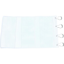 Bolsa de baño con 6 bolsillos, bolsa de malla, material lavable y portátil.