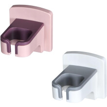 2pcs Wall Mounted Hair Dryer Rack Storage Holder Hairdryer Support Shelf Pink and White for Bathroom Bedroom