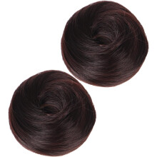 2pcs peluca de cabeça de bola realista peça de cabelo mofada para festas casamentos uso diário inclui pão fabricante e cabelo extensão Scrunchies