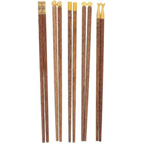 Wiederverwendbares Essstäbchen-Set aus handgeschnitztem, leichtem Holz