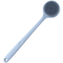 Silikon-Badebürste, doppelseitig, Duschbürste mit weichen Borsten für Rückenreinigung und Körperpeeling unter der Dusche