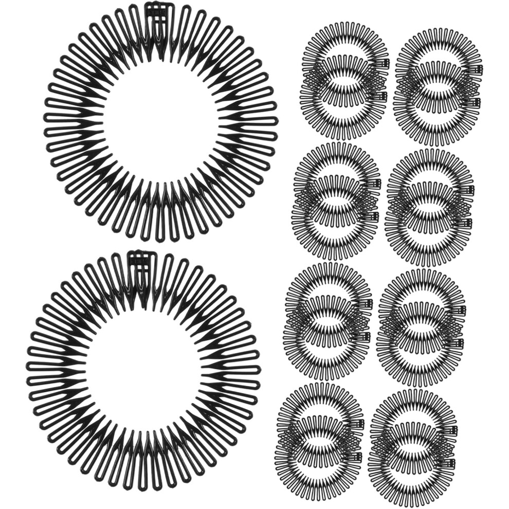 Hkhbjs 24Pcs Stretch Plastic Comb Headbands For Women Flexible Full Circular Hair Bands With Spring Design