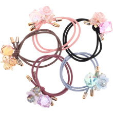 5 pezzi di fasce per capelli in pelle con fiori di cristallo, elastiche per capelli per ragazze, fasce per capelli boho, accessori eleganti da donna