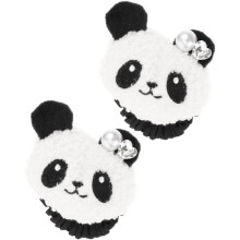 2 elastici per capelli a forma di panda, ad alta elasticità, con motivo a cartone animato, resistenti, ideali per fissare la coda di cavallo.