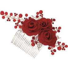 Rozenhaarkam, decoratief accessoire voor vrouwen, elegant bloemenhaarstuk