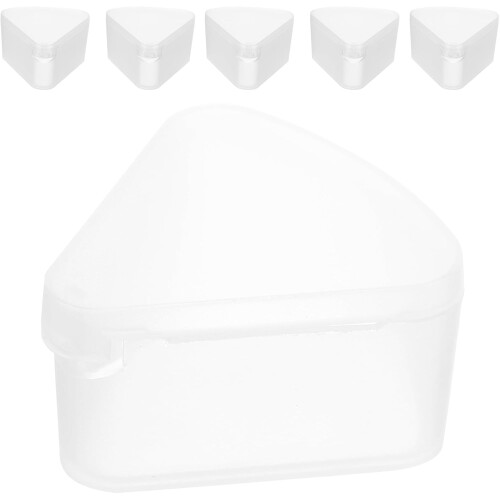 6 piezas Soporte triangular para borla de polvos Soporte para esponja de maquillaje Estuche triangular Ventilador S