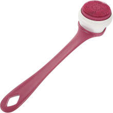 Elektrische, wasserdichte Silikon-Körperbürste, 5-in-1-Peeling-Rückenbürste mit Hornhautentferner, Lila, für Dusche und Hautreinigung
