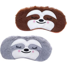 2pcs Soft Plush Animal Eye Mask Cartoon Fluffy Blindfold Novelty Sleep Eye Cover for Boys and Girls Girls Home Office