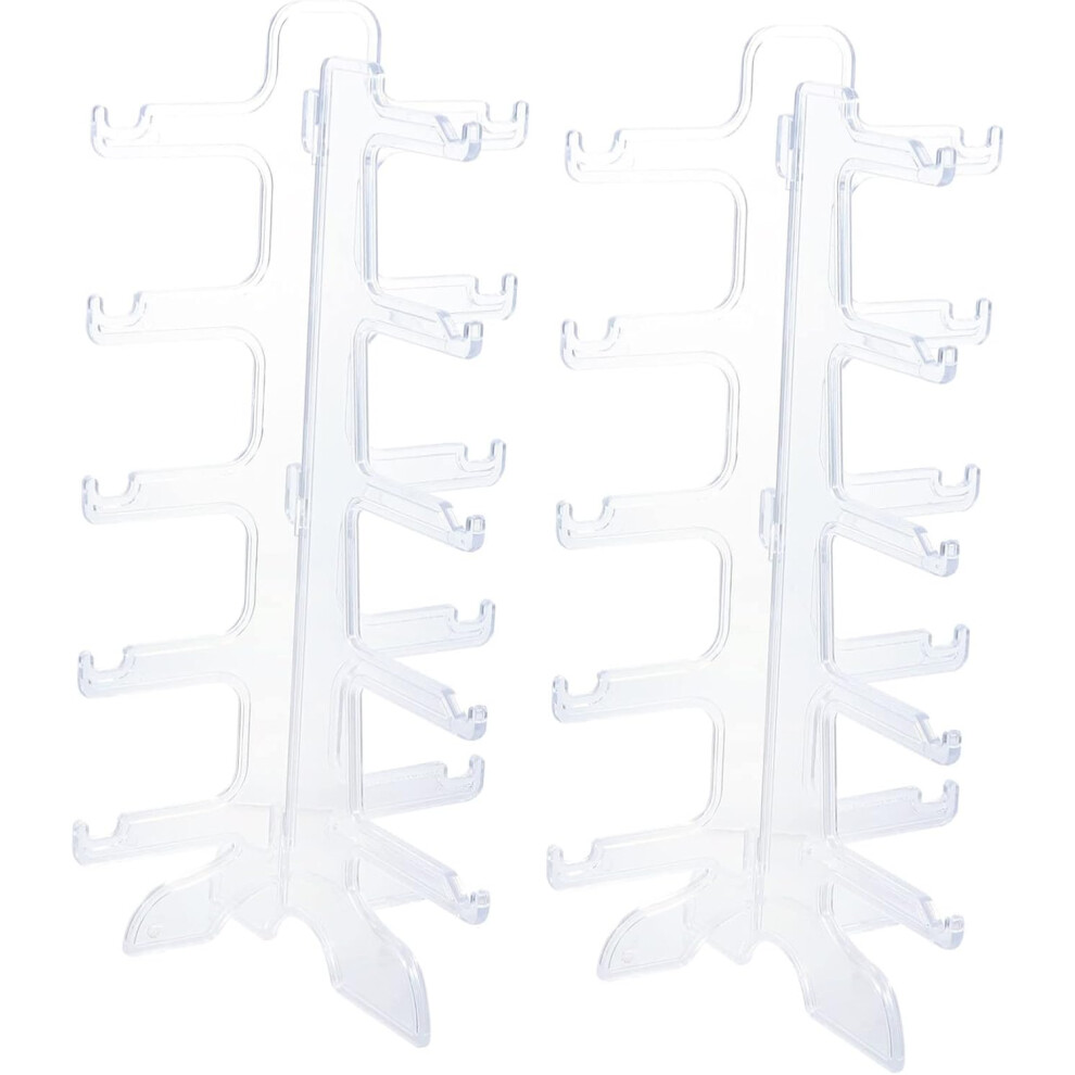 Hkhbjs 2Pcs Sunglass Display Stand Eyeglass Storage Holder Rotating Display Rack Plastic Glasses Stand