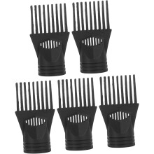 5pcs Plastic Blow Dryer Styling Comb Nozzle Attachments for Curly Straight Hair Lightweight Detangling Hair Dryer Nozzle