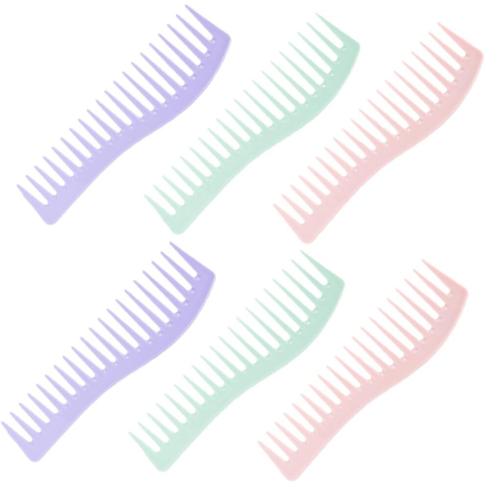 Hkhbjs Unisex 6Pcs Wide Tooth Combs Styling Plastic Comb For Men Women Curly Hair Detangling Hair Tools