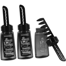 3 botellas vacías para gel fijador con peine aplicador de gel fijador para barberos, peluqueros y estilistas.