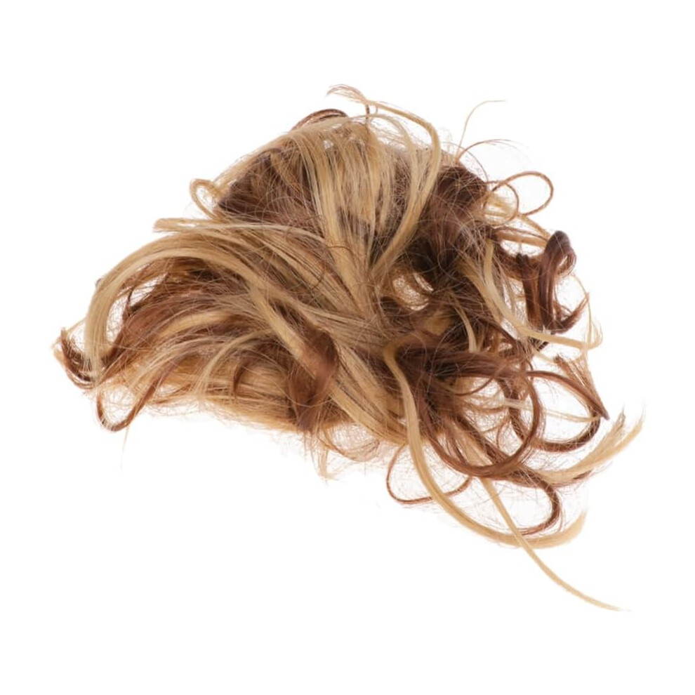 Hkhbjs Unisex Curly Wig Elastic Hair Ring 2Pcs High Temperature Silk Fluffy Ponytail Hair Ties For Women Girls