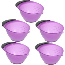 5pcs Decorative Coloring Bowls for Hair Dyeing Mixing Bowls Handle Hair Salon