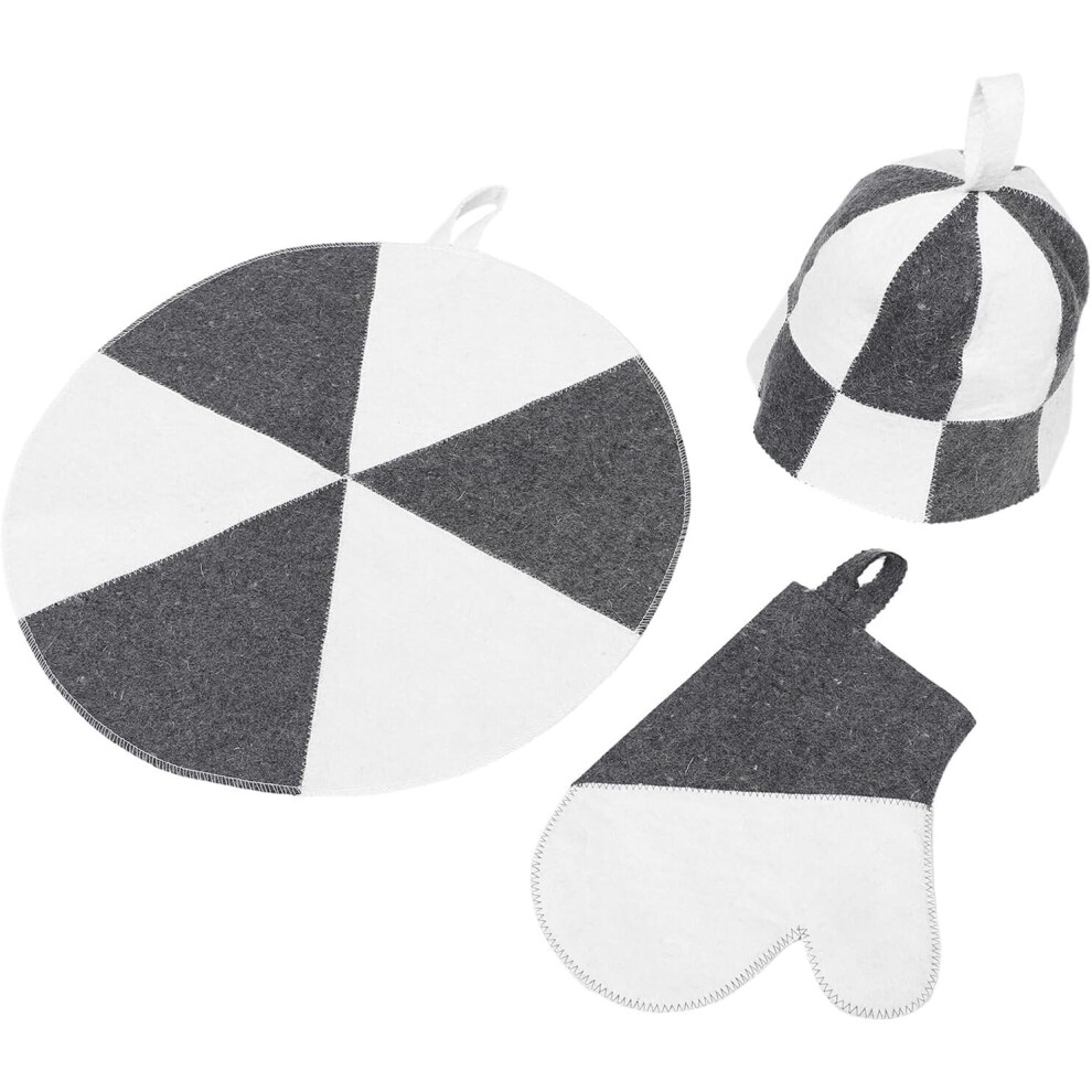 Hkhbjs Thick Felt Sauna Hat With Gloves And Mat For Men And Women Moisture Absorbent Heat Insulating Cap