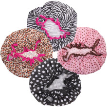 Lot de 4 bonnets de douche double épaisseur pour femmes adultes - Protection optimale des cheveux pendant le bain et le séchage - Respirants