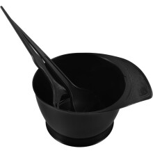 Hair Dye Bowl and Brush Kit Black Hair Coloring Tools with Mixing Bowl and Applicator Brush Salon Use