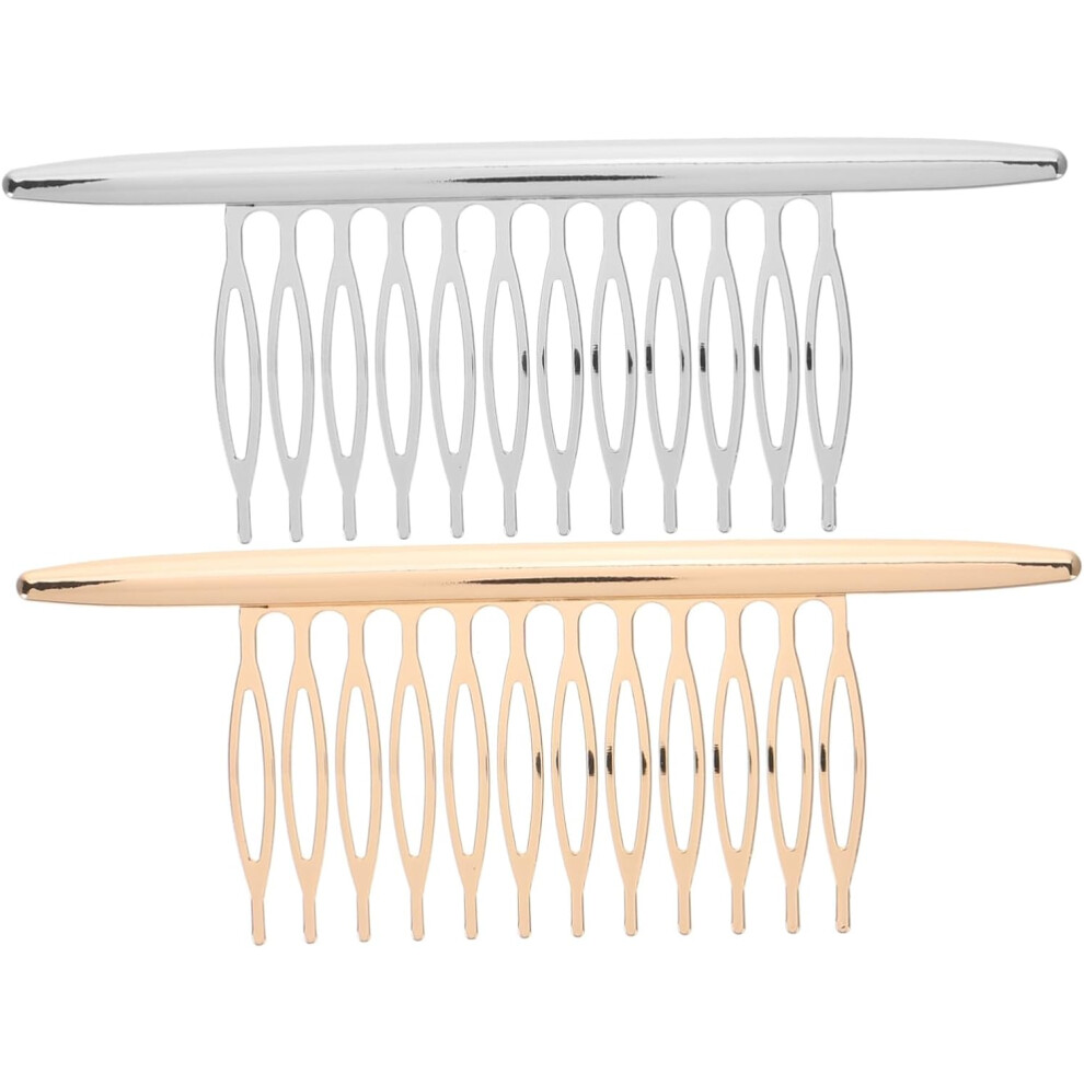 Hkhbjs 2Pcs Electroplated Alloy Hair Comb Fashion Hairpin For Girls Side Hair Clamp For Hairstyling