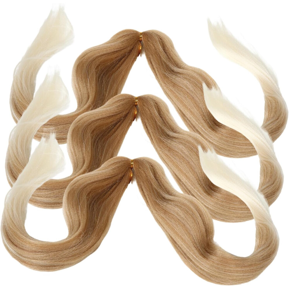 Hkhbjs Unisex 3Pcs Fashion Wigs Synthetic Hair Extensions Pre Stretched Braiding Extensions For Ponytail Long Braids