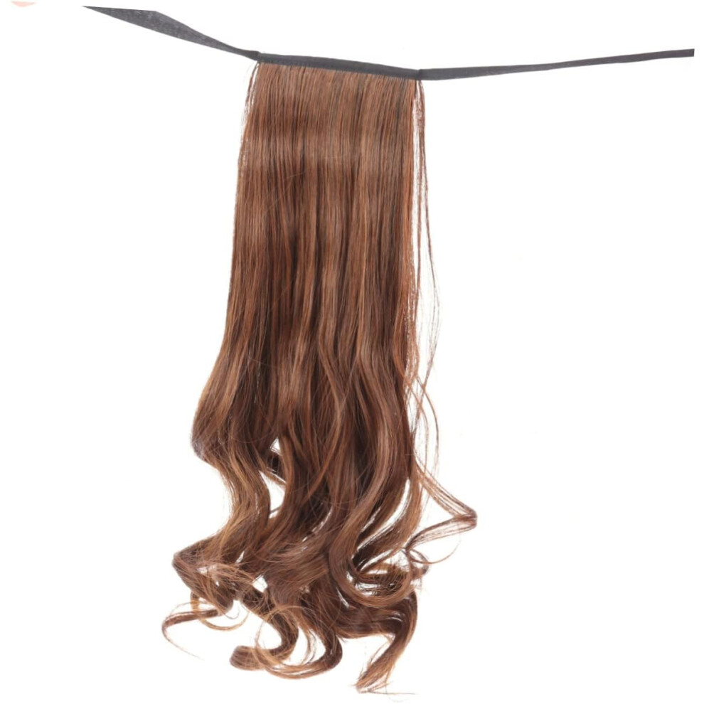 Hkhbjs Unisex Brown Long Curly Hair Wig Light Drawstring Ponytail Hair Extensions Women Synthetic Wavy Hairpiece For Casual Party