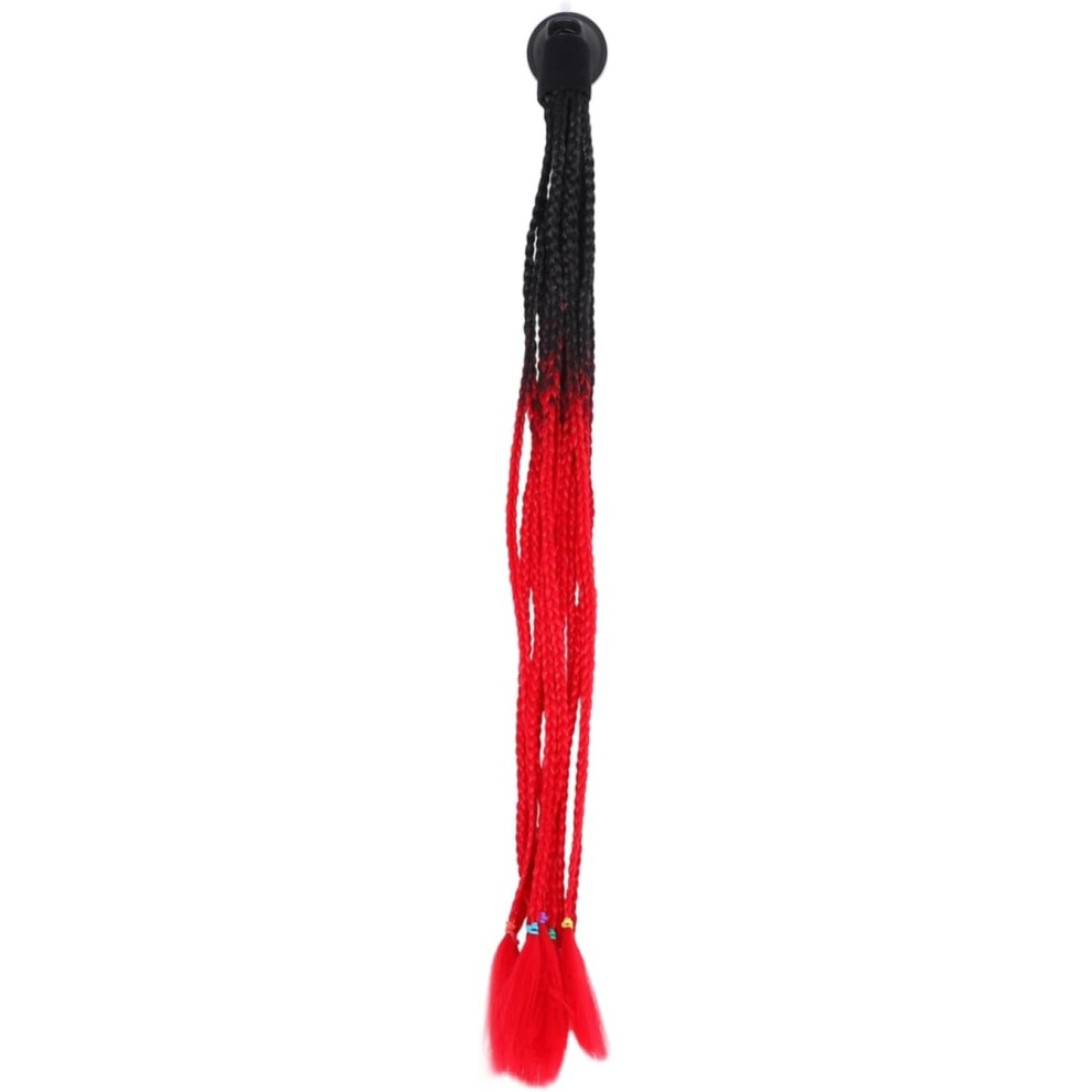 Hkhbjs Unisex Unique Helmet Ornament Fashionable Artificial Ponytail Decor Fine Workmanship
