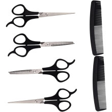 2 juegos de tijeras de barbero profesionales para cortar el cabello y peine para peluquería.