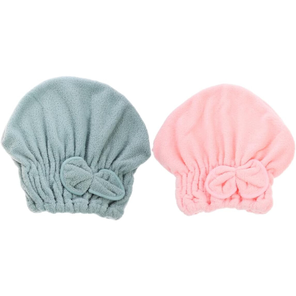 Hkhbjs 2Pcs Absorbent Hair Drying Towels Comfortable Bathing Hats Microfiber Material For Quick Drying