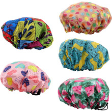 Lot de 5 bonnets de douche imperméables pour garçons et filles, double épaisseur, ajustables, pour la protection des cheveux.
