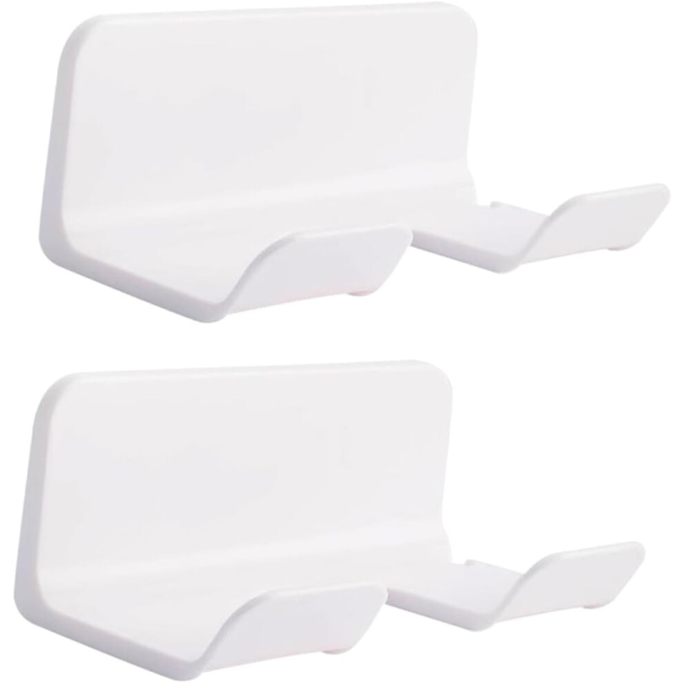 Hkhbjs White 2Pcs Bathroom Hair Dryer Rack Wall Mount Blow Dryer Holder Storage Organizer No Punch Wall Mount Elegant Design