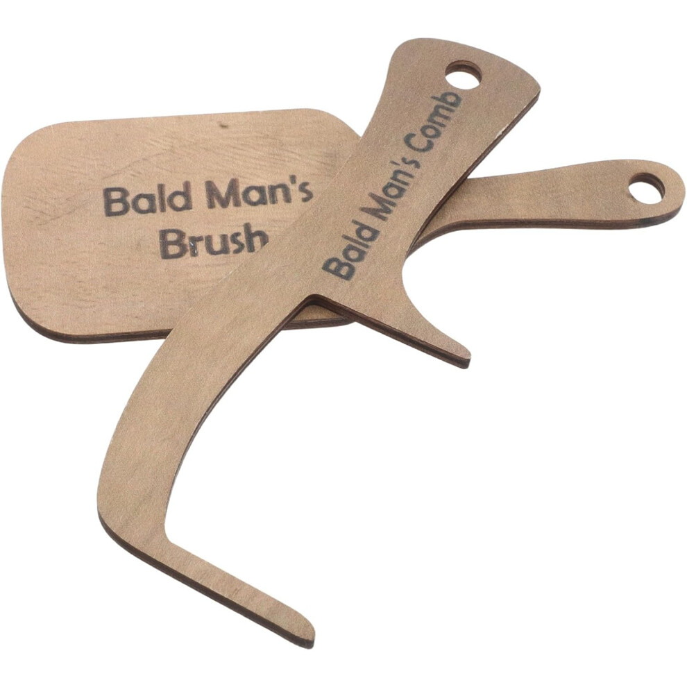 Hkhbjs Unisex 2Pcs Funny Wooden Comb Bald Man's Comb Joke Wooden Hairless Combing Brush Unique Grooming Tool For Halloween Prank