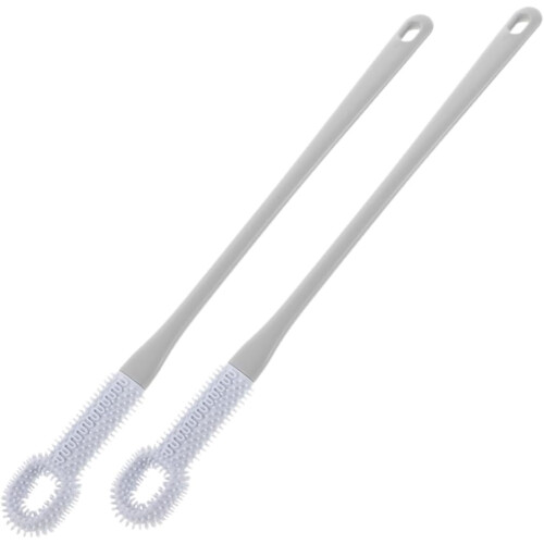 2pcs Soft Silicone Foot Scrubbers Long Handle Toe Gap Cleaning Brushes
