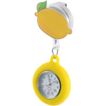 Orologio da tasca retrattile luminoso per infermiera con motivo limone, orologio da petto