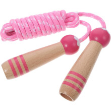 Cuerda para saltar ajustable rosa de 2,6 m, de algodón, para ejercicios de fitness.