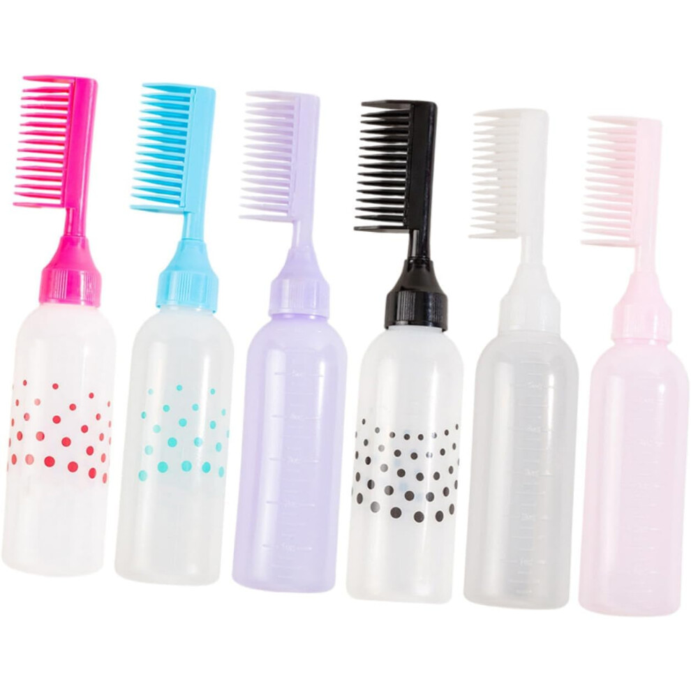 Hkhbjs Pink/Purple/Blue 6Pcs Hair Dye Bottles Root Comb Applicators Applicator Bottle For Hair For Root Dyeing