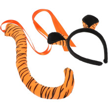 Tigerohren-Stirnband für Jungen und Mädchen, 18,5 x 18 cm, flauschiges Material, bequem und dekorativ