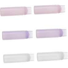 6 aplicadores de tinte para el cabello, botella portátil con peine aplicador para coloración del cabello y tratamiento del cuero cabelludo.