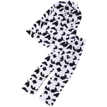 Pijama de vaca para mujer, manga larga, pantalón, camisón, ropa de dormir, ropa de estar por casa, XXL, blanco
