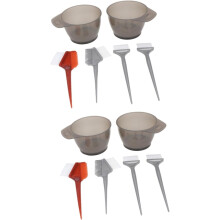 4 cuencos para tinte de cabello, recipientes para mezclar tintes y peines, estilo surtido.