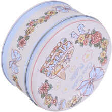 Boîte à biscuits ronde en fer-blanc avec couvercle, boîte de rangement pour biscuits de Noël, boîte à bonbons en métal