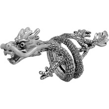 Drachenring für Herren, leuchtendes Silber, Gothic-Punk-Drachenband, leuchtet im Dunkeln, Herrenschmuck, Geburtstagsgeschenk