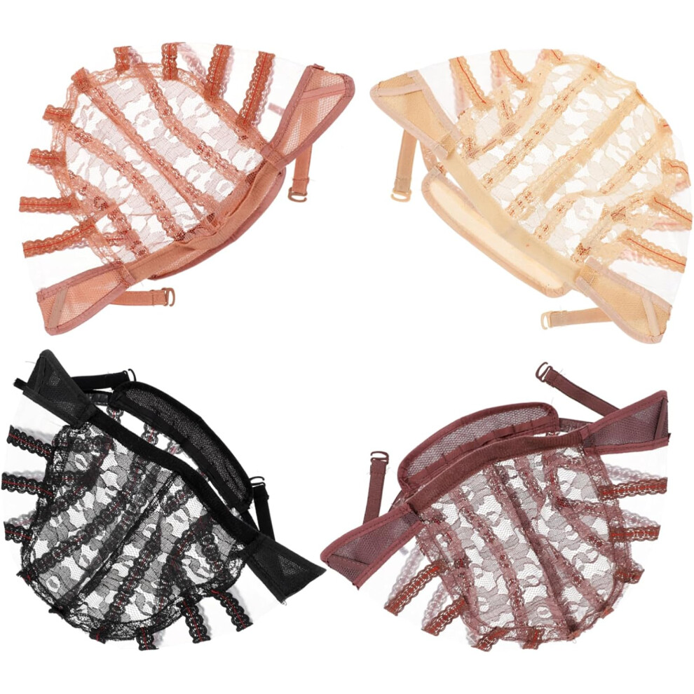 Hkhbjs Unisex 4Pcs Lace Wig Cap Wig Hats Elastic Home Salon Mesh Hat Hairdressing Accessory