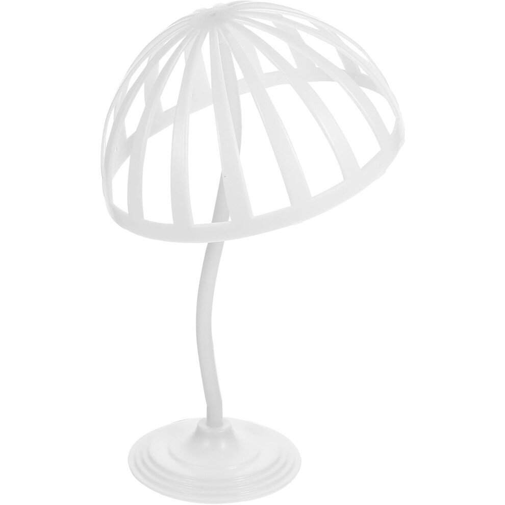 Hkhbjs White Freestanding Hat Display Stand Dome Shape Reusable Plastic Wig Storage Stand