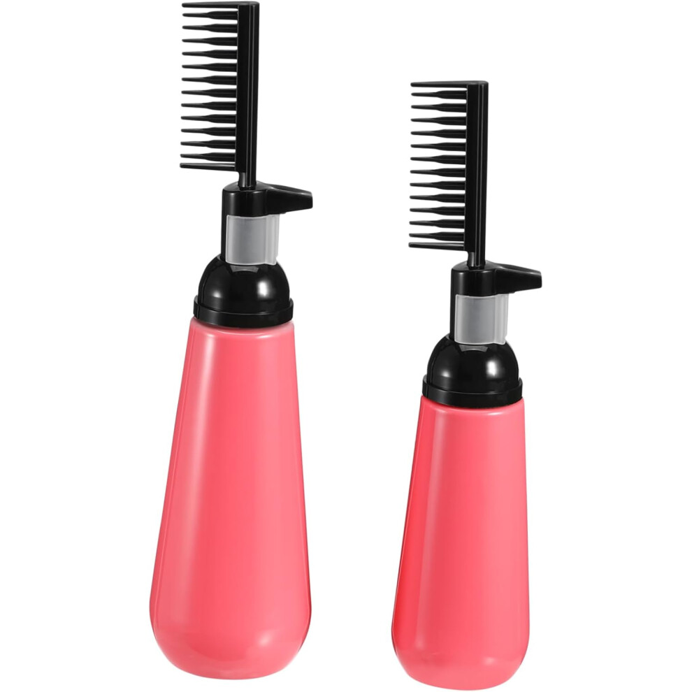 Hkhbjs Red 2Pcs Hair Dye Care Bottle Root Comb Applicator Bottle For Hair Coloring Dispensing At Home