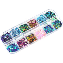 Chamäleon Laser Glitzer Nagelkunstpulver Farben Ultrafeine Glitzerflocken für Maniküre Nagelpailletten Pigmentpulver für Bastelarbeiten