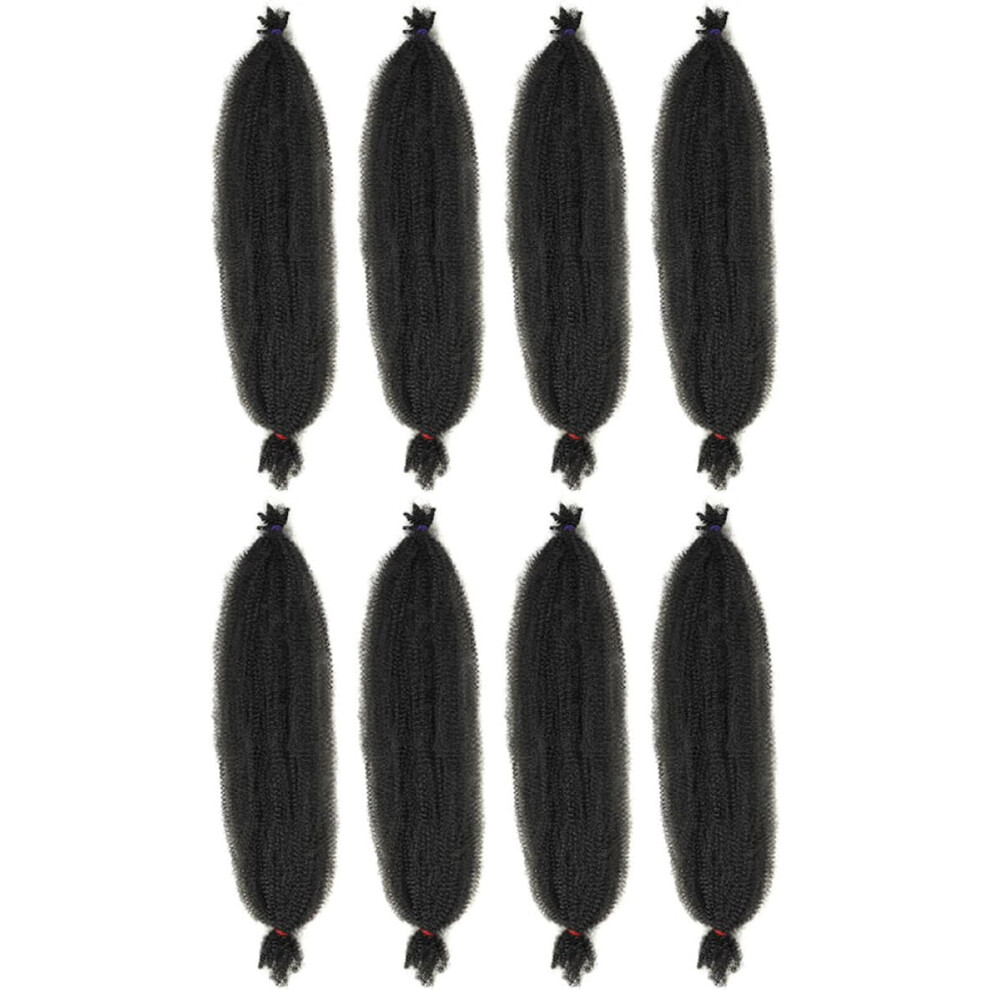 Hkhbjs Unisex Black Synthetic Curly Afro Twisted Wig 8Pcs Braiding Hair Extensions Cuttable Length For WomenâS Cosplay And Party