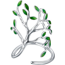 Verstellbarer Ring mit offenem Blatt- und Astmotiv für Damen, silberplattiert, Statement-Schmuck, modischer Fingerring für Teenager-Mädchen