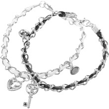 Verstellbare Partnerarmbänder aus Edelstahl mit Gliederkette für Damen und Herren